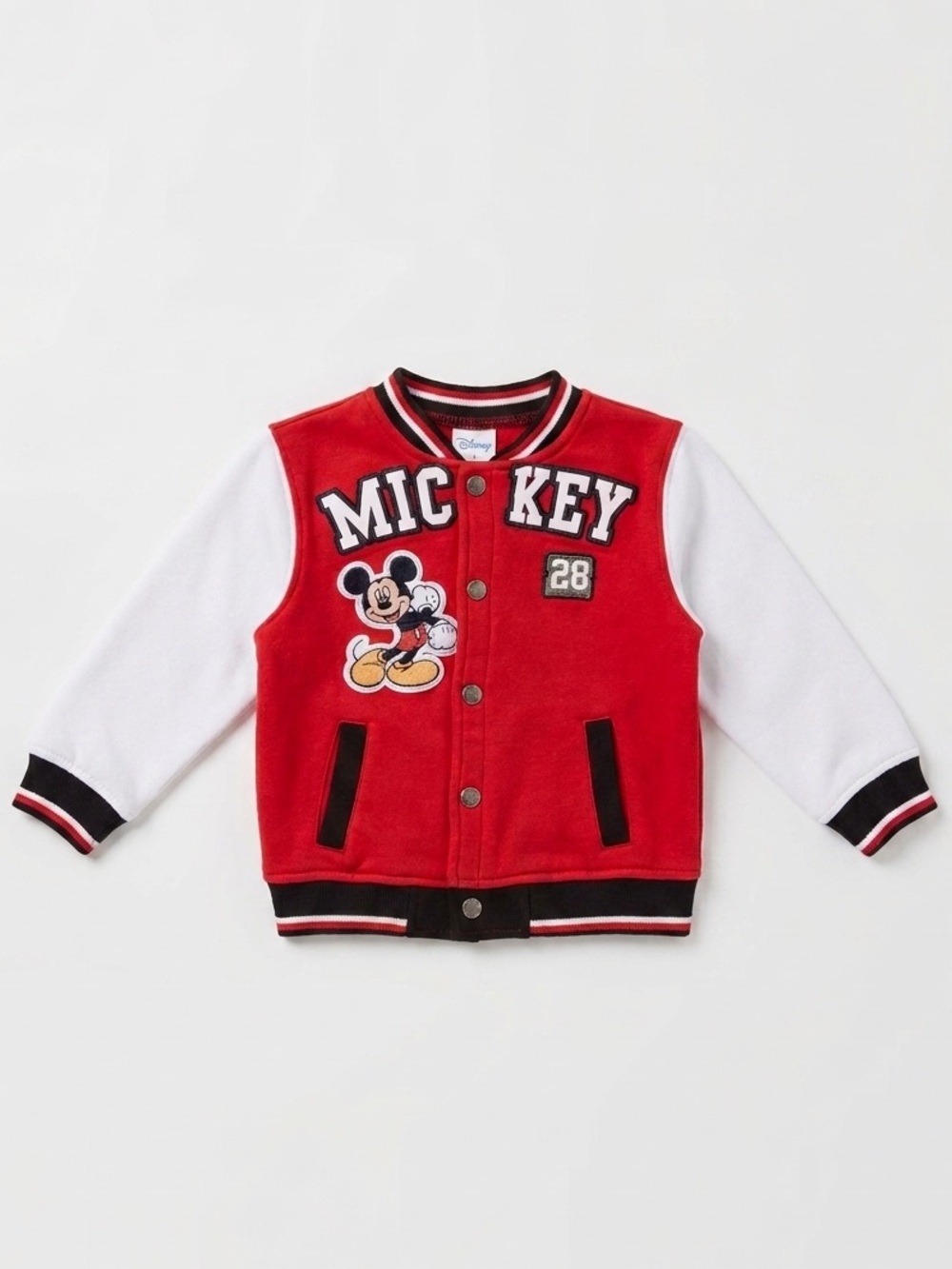 Disney Mickey Mouse Varsity Jacket - Red/White - Size 4T